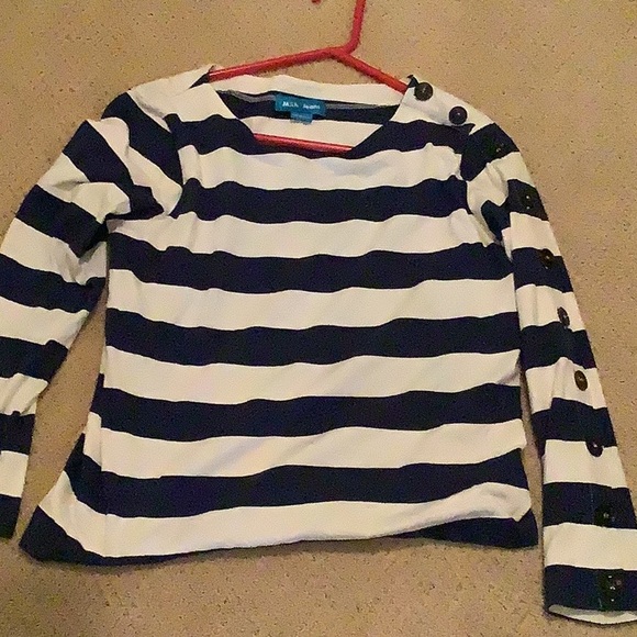 M.i.h. MIH Jeans navy blue white strip buttons on left arm cotton - Picture 1 of 5